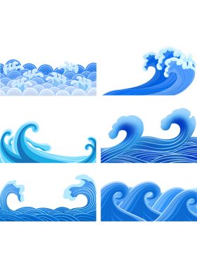 海浪插画