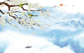中式抽象山水背景