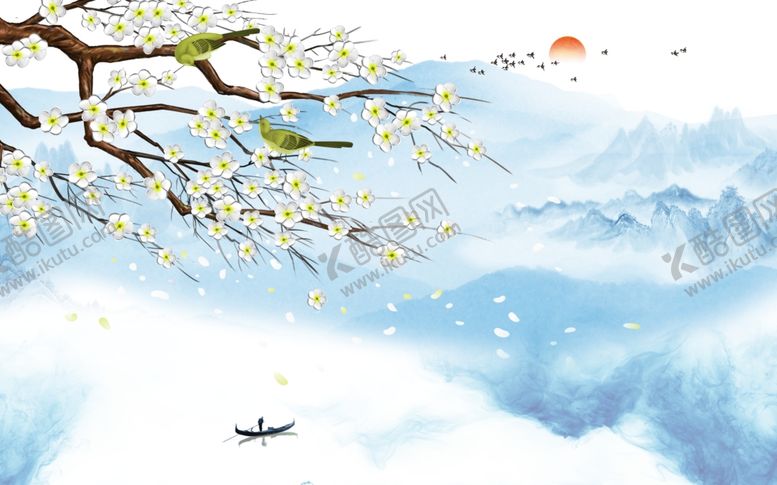 编号：71661806260858243913【酷图网】源文件下载-中式抽象山水背景