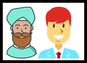 手绘男人男孩卡通卡通动画