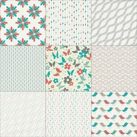 几何图案无缝背景集合