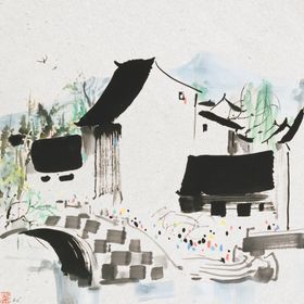背景墙装饰画九鱼图中式现代简约玄关客厅