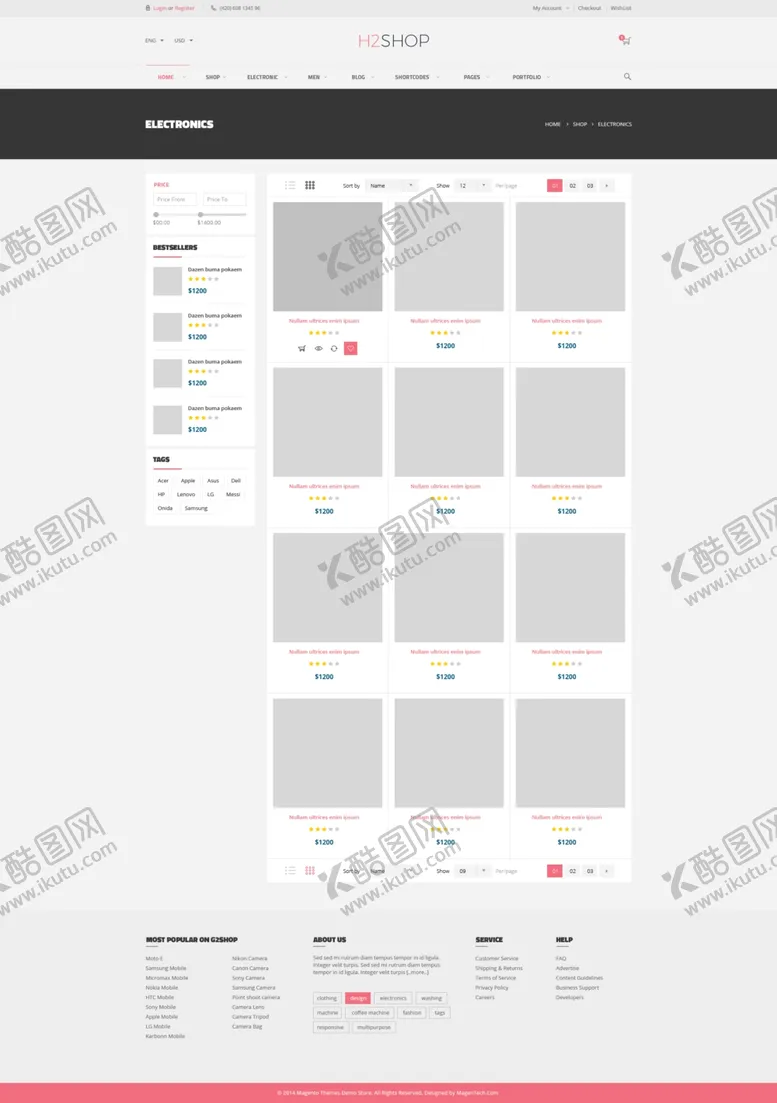 编号：91382605131853539086【酷图网】源文件下载-数码产品电商网站模板