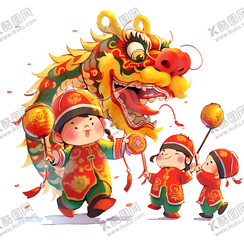 编号：22242212101756012314【酷图网】源文件下载-舞龙插画