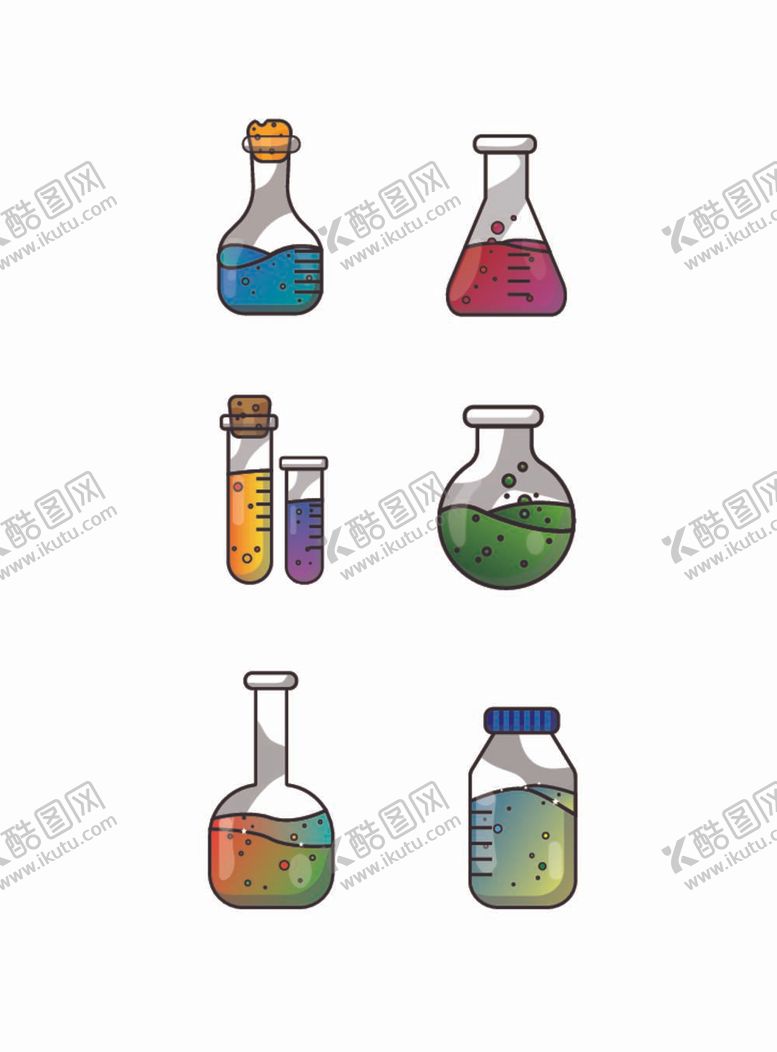 编号：57227110240129336999【酷图网】源文件下载-实验室瓶子小插画