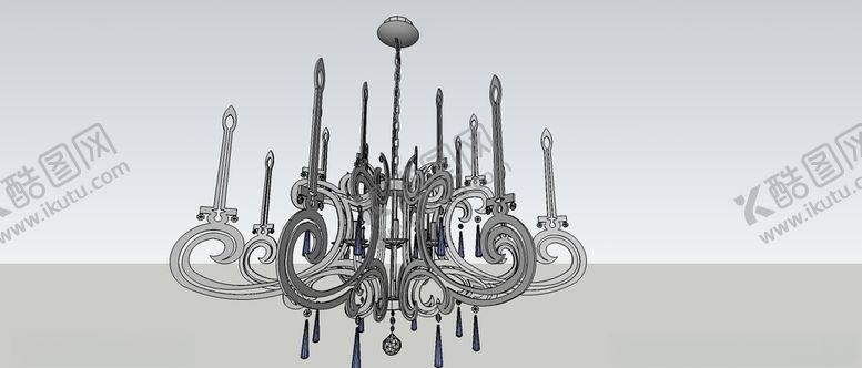 编号：99735210310442187166【酷图网】源文件下载-吊灯skp模型