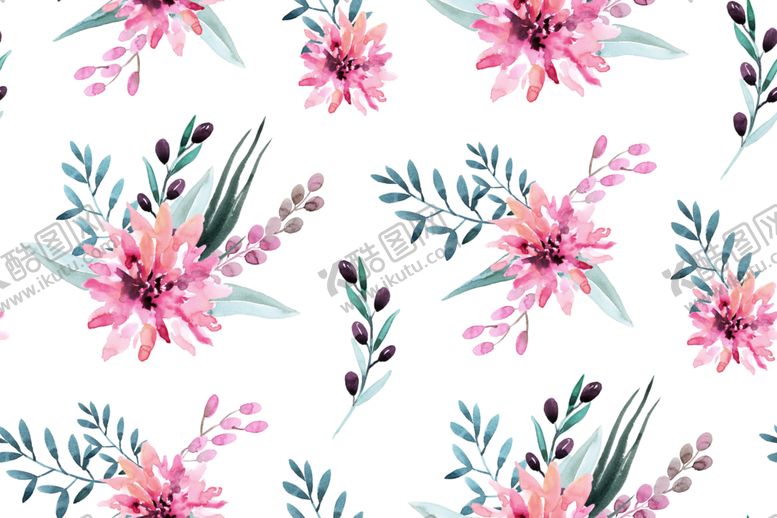 编号：80812709232057151208【酷图网】源文件下载-水彩花朵创意图案
