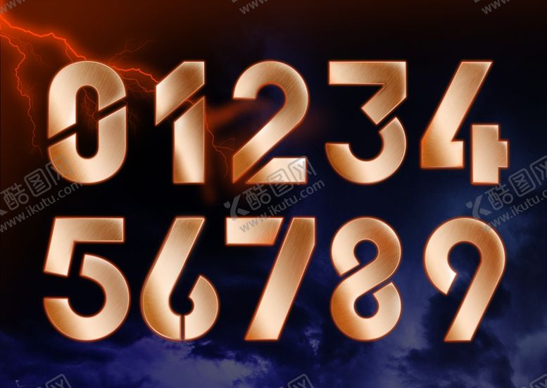 编号：28410207081014596441【酷图网】源文件下载-金属数字
