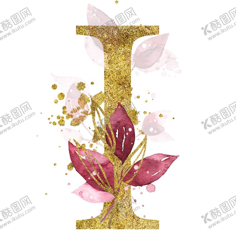 编号：55626709151333047480【酷图网】源文件下载-手绘水彩花卉英文字母logo