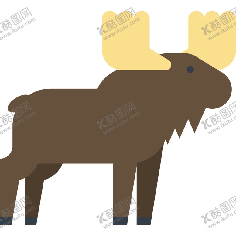 编号：31598407010404329587【酷图网】源文件下载-麋鹿动物标志图形图标装饰素材