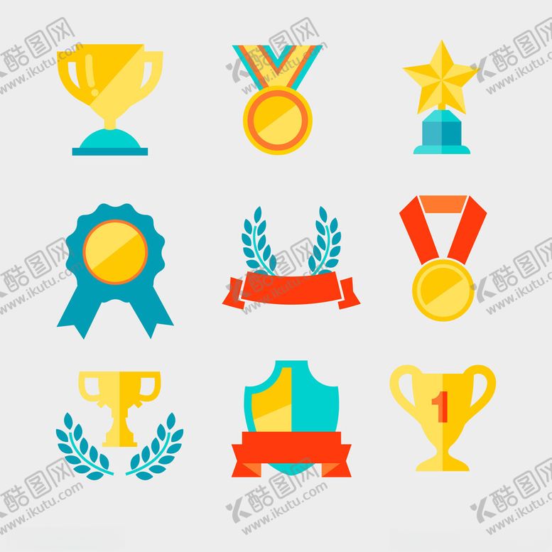 编号：52145104022022379717【酷图网】源文件下载-奖杯奖牌