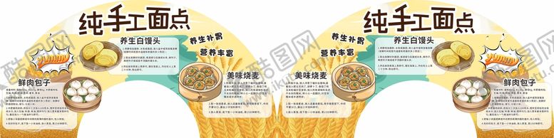 编号：95504102150700302737【酷图网】源文件下载-超市面点主题拱形门展板