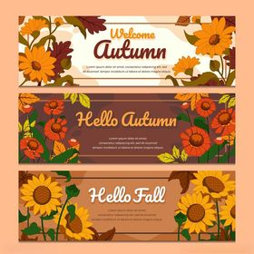秋季欢迎横幅设计