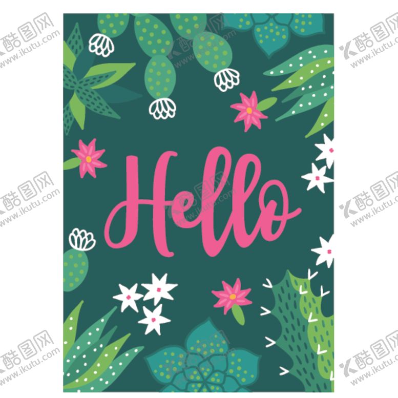 编号：76149810050330252326【酷图网】源文件下载-小清新仙人掌绘画图案