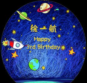 宇宙生日背景板