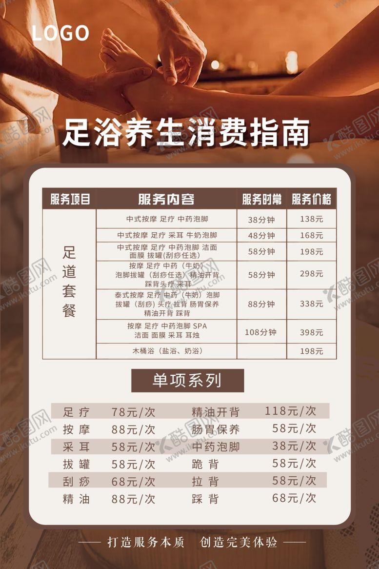 编号：79582402181756318809【酷图网】源文件下载-足浴养生价目表