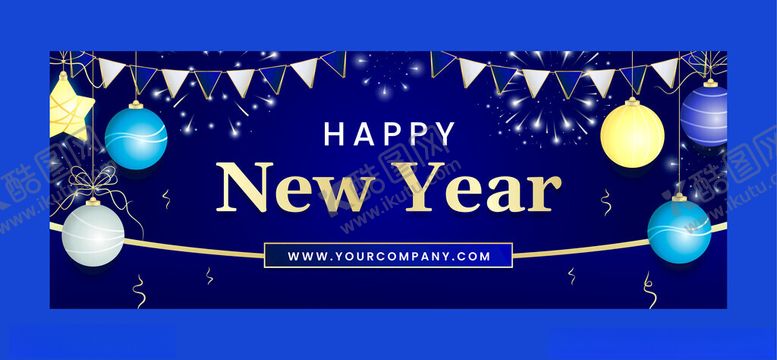 编号：10748002270453453930【酷图网】源文件下载-蓝色新年海报