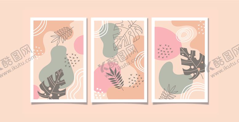 编号：80478710120127267853【酷图网】源文件下载-简约植物装饰画组合