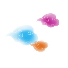 彩色祥云元素底纹古典图案现代