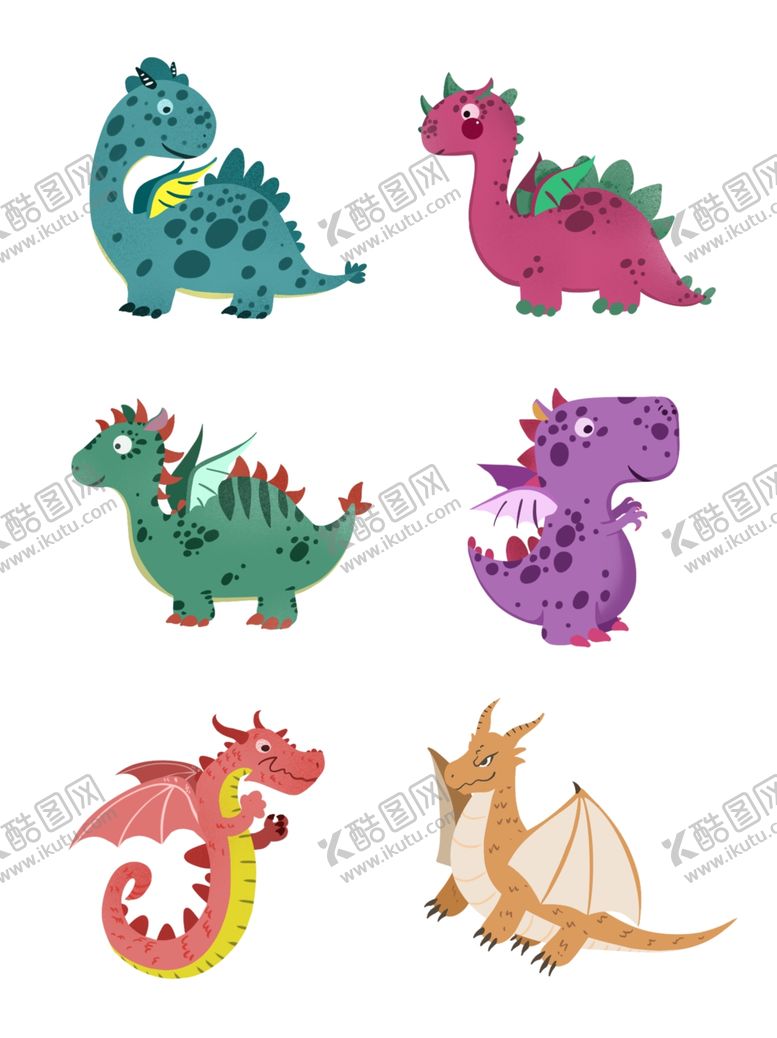 编号：27120909191438213138【酷图网】源文件下载-卡通恐龙合集