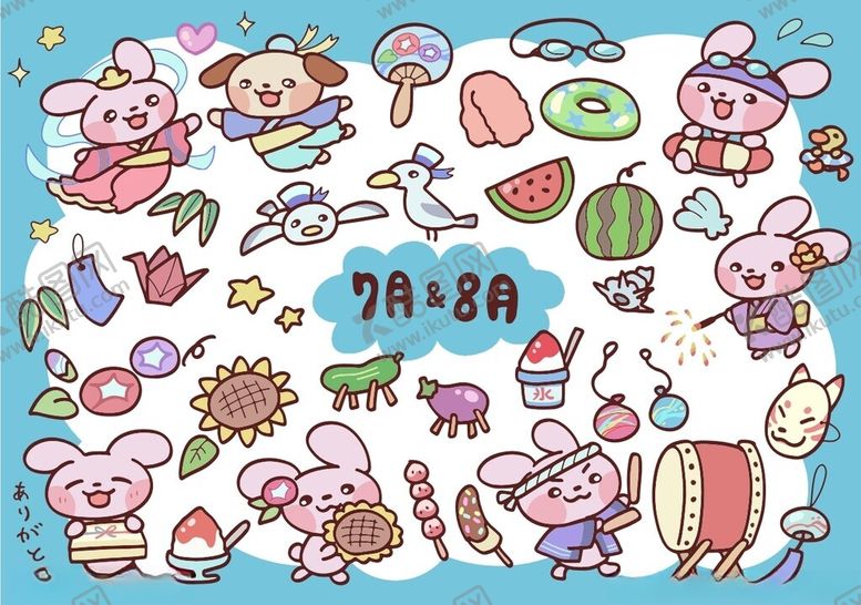 编号：95585309200040072557【酷图网】源文件下载-可爱的卡通兔子绘画图片