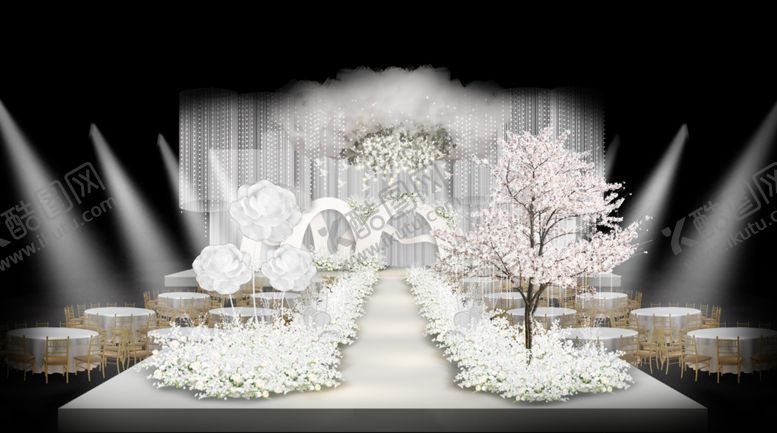 编号：21875509212025078925【酷图网】源文件下载-浅色小清新婚礼手绘效果图