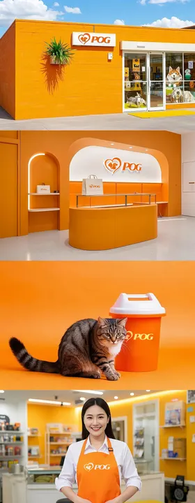 宠物店猫粮狗粮品牌VI样机设计