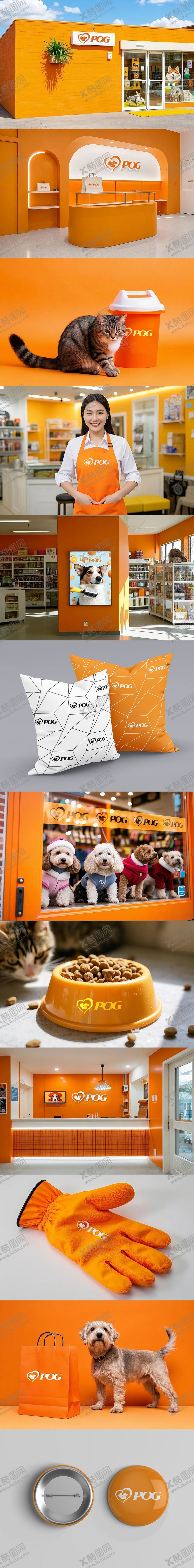 编号：24004703021332269424【酷图网】源文件下载-宠物店猫粮狗粮品牌VI样机设计