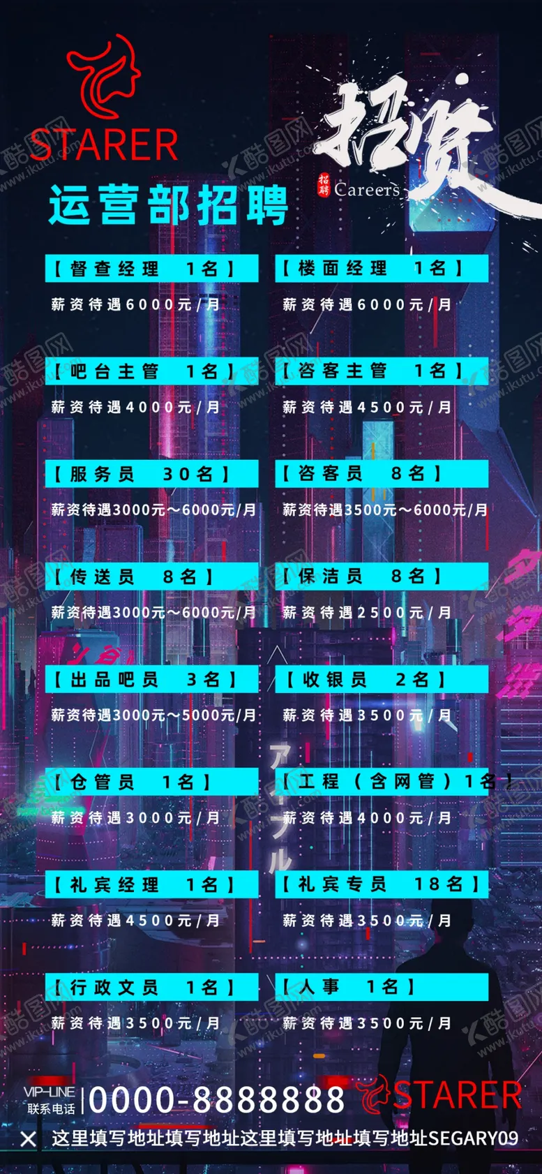 编号：64927703271003286389【酷图网】源文件下载-酒吧夜店招聘系列海报