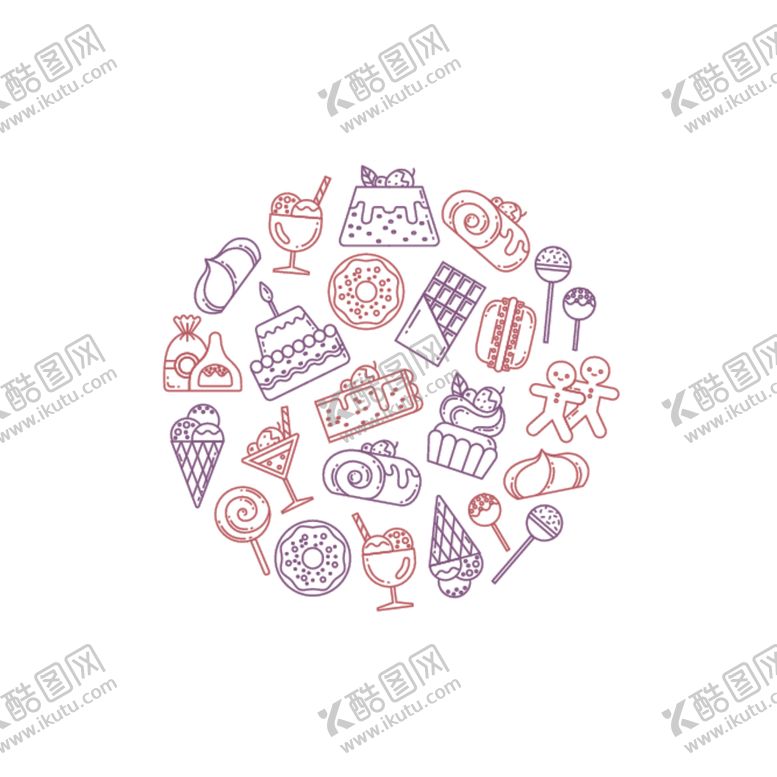 编号：29435010080402462166【酷图网】源文件下载-手绘甜品