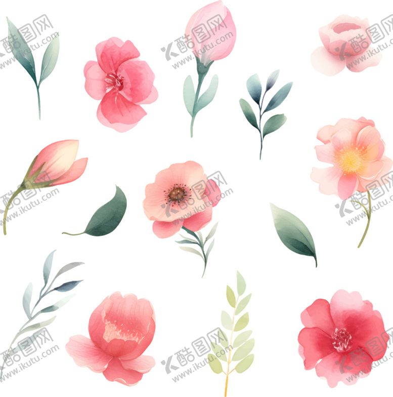 编号：14875609162304155482【酷图网】源文件下载-水彩花卉