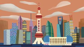 上海城市地标插画