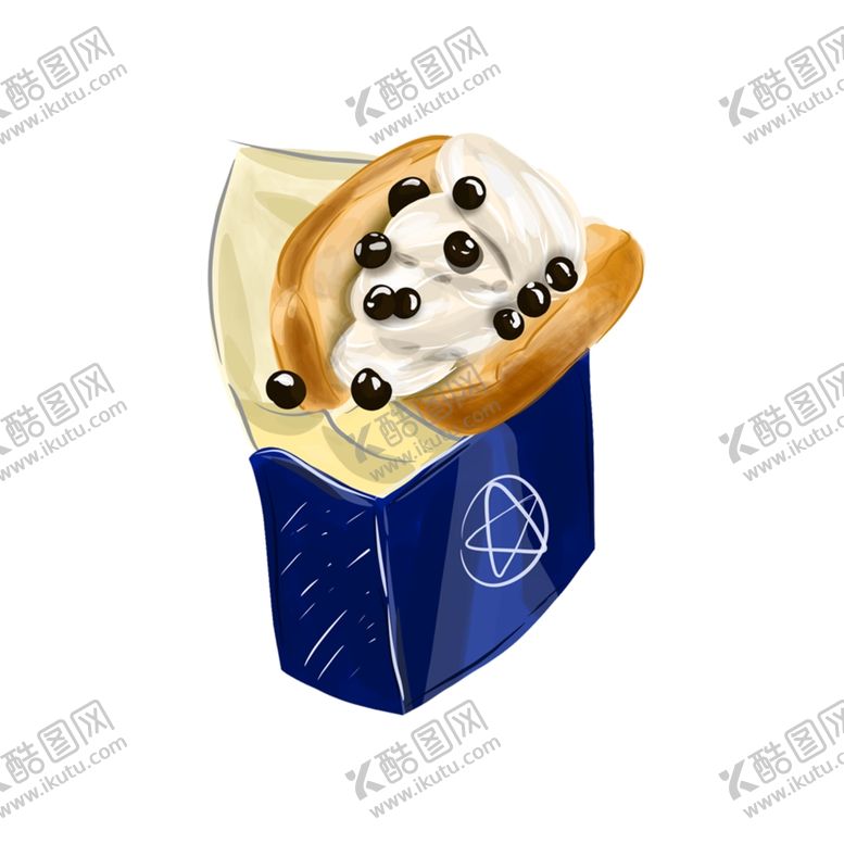 编号：74881610231555371412【酷图网】源文件下载-手绘珍珠冰淇淋吐司