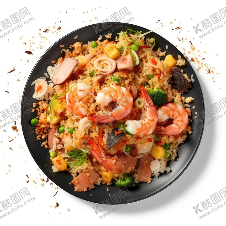 编号：04186909141703218165【酷图网】源文件下载-海鲜炒饭夜市铁板炒饭
