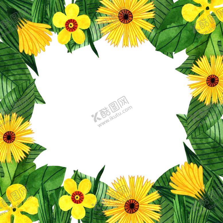 编号：17434307140552503741【酷图网】源文件下载-手绘花环边框