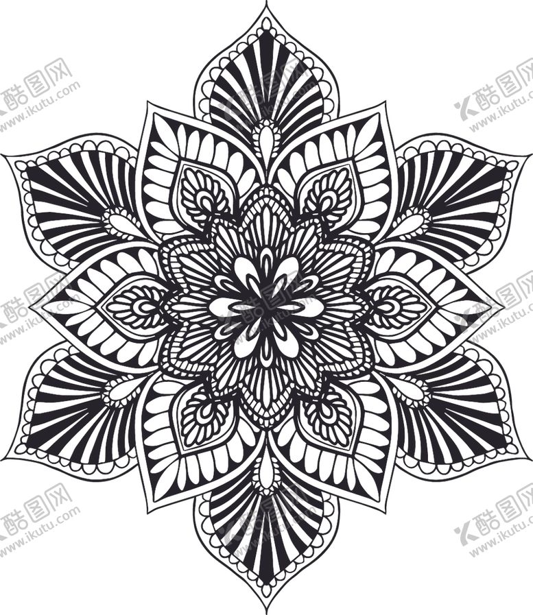 编号：83660409231001521408【酷图网】源文件下载-曼陀罗花纹