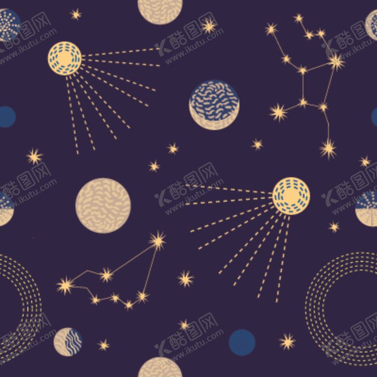 编号：42775509241336186752【酷图网】源文件下载-几何星空无缝拼接印花图案