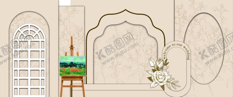 编号：48925704052333063937【酷图网】源文件下载-香槟色婚礼花卉婚礼韩系婚礼