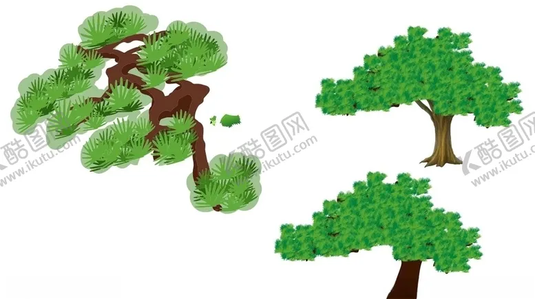 编号：54527306151709373529【酷图网】源文件下载-迎客松大树矢量图