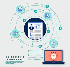 矢量办公商务科技概念数据图