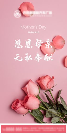 简约粉色母亲节海报