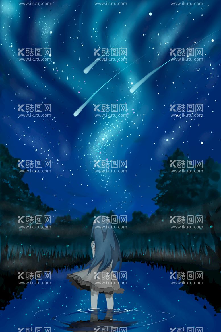 编号：21634509150640555837【酷图网】源文件下载- 治愈系小清新创意星空海报设计