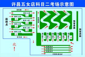 许昌五女店科目二考场示意图