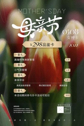 母亲节海报美容养生背景皮肤管理活动纹绣价目表活动