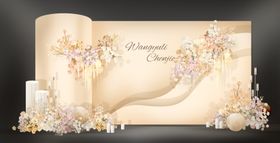 浪漫香槟色婚礼背景布置