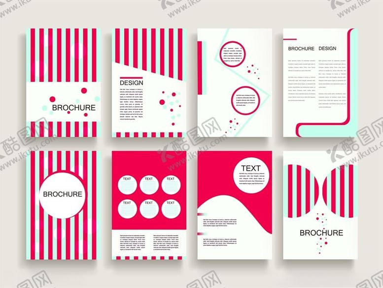 编号：29675811201530112228【酷图网】源文件下载-红白条纹品牌宣传物料设计