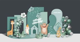 森系动物主题宝宝宴布置