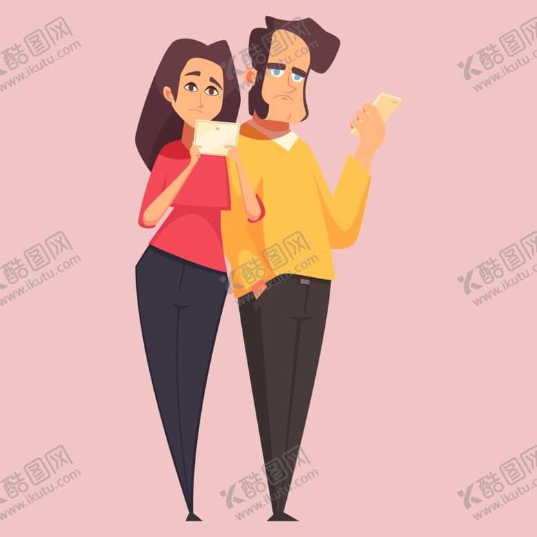 编号：10794502050333503259【酷图网】源文件下载-手绘情侣恋人