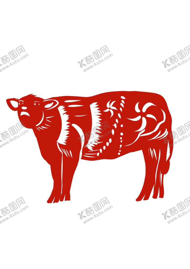 编号：59254909190822559199【酷图网】源文件下载-2021牛年剪纸插画