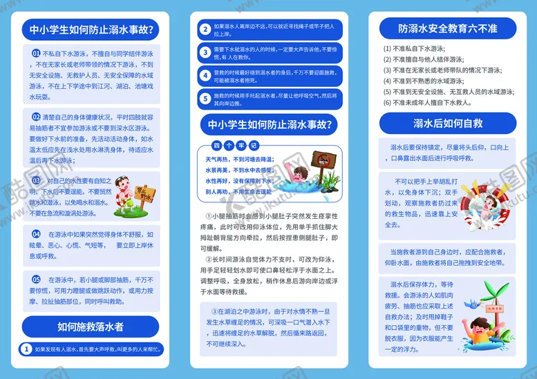 编号：73801209261509381854【酷图网】源文件下载-防溺水三折页背面